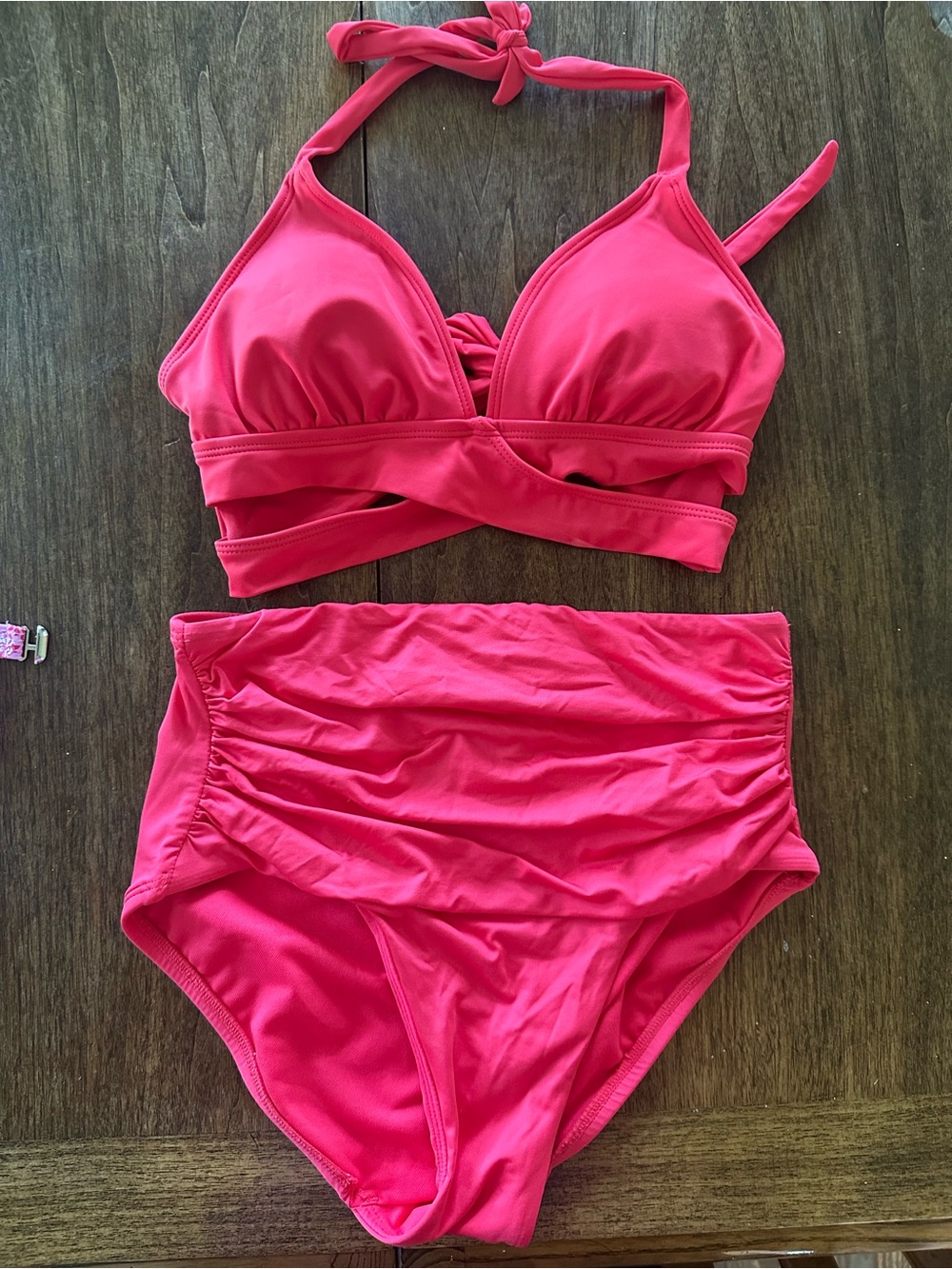 Shade & Shore Hot Pink High-Waist Bikini Set